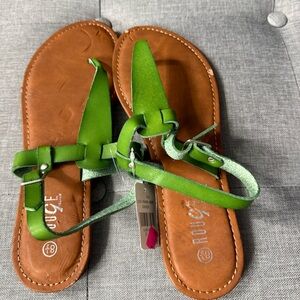 Rouge Helium Lime Green Sandals
